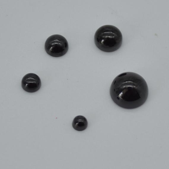 Black Spinel  Round Cabochon - 3mm, 4mm, 5mm, 6mm, 8mm Sizes - Grade Aa