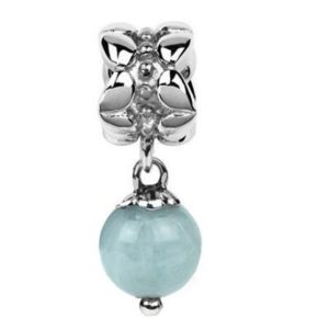 Pandora Charm 925 Sterling Silver Aquamarine Gemstone (March Birthstone) Dangle Charm |  #affiliate