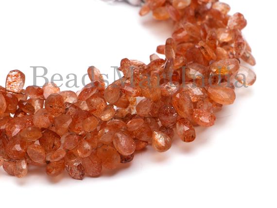 Sunstone Faceted Pear Shape 5x8-9x13 Mm Beads, Sunstone Faceted Beads, Sunstone Pear Shape Beads, Sunstone Beads, New Arrival Sunstone