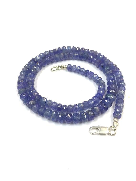 Natural Tanzanite Faceted Rondelle Beads 5-6.mm Tanzanite Gemstone Beads Tanzanite Strand Wholesale Tanzanite 18" Strand