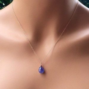 Shop Tanzanite Pendants! Blue Tanzanite pendant necklace. Tanzanite jewelry. Natural Stone. Periwinkle. Purple blue. Rose Gold Fill necklace.  Natural stone | Natural genuine Tanzanite pendants. Buy crystal jewelry, handmade handcrafted artisan jewelry for women.  Unique handmade gift ideas. #jewelry #beadedpendants #beadedjewelry #gift #shopping #handmadejewelry #fashion #style #product #pendants #affiliate #ad