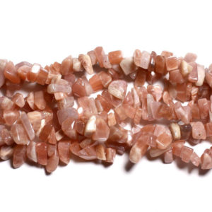 Shop Sunstone Chip & Nugget Beads! Wire 85cm 280pc approximately – Sunstone Beads Rockeries Chips 4-10mm iridescent pink orange | Natural genuine chip Sunstone beads for beading and jewelry making.  #jewelry #beads #beadedjewelry #diyjewelry #jewelrymaking #beadstore #beading #affiliate #ad