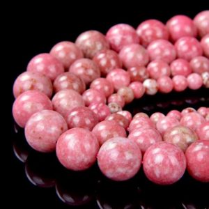 Natural Norwegian Thulite Rare Gemstone Grade AA Round 5mm 6mm 8mm 10mm 12mm Loose Beads BULK LOT 1,2,6,12 and 50 (A281)