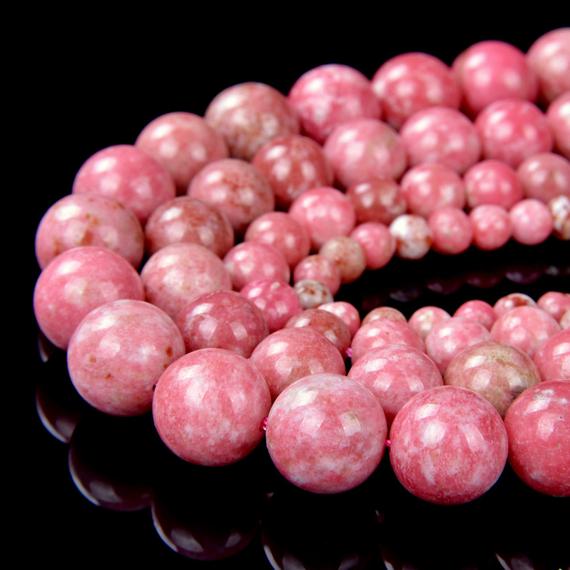 Natural Norwegian Thulite Rare Gemstone Grade Aa Round 5mm 6mm 8mm 10mm 12mm Loose Beads Bulk Lot 1,2,6,12 And 50 (a281)
