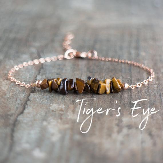 Tigers Eye Bracelet,  Raw Crystal Bracelets For Women, Yoga Bracelet, Tiger Eye Jewelry, Gifts For Her