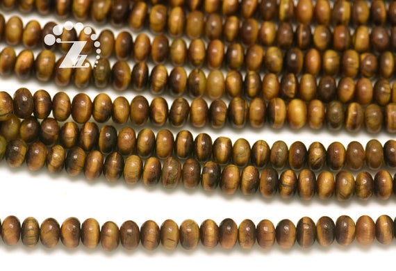 Yellow Tiger Eye Smooth Rondelle Spacer Beads,roundel Bead,abacus Bead,genuine Natural,diy Beads,4x6mm 5x8mm 6x10mm,15" Full Strand