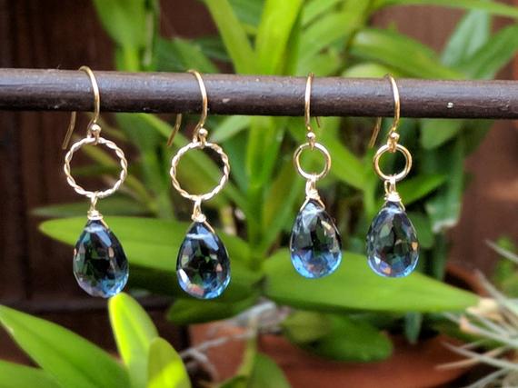 London Blue Topaz Earrings. Your Choice Of Sterling Silver Or Gold Filled