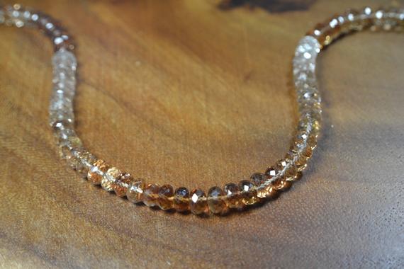Imperial Topaz Necklace In Sterling Silver // November Birthstone // 23rd Anniversary // Topaz Statement Necklace // Gemstone Bead Necklace