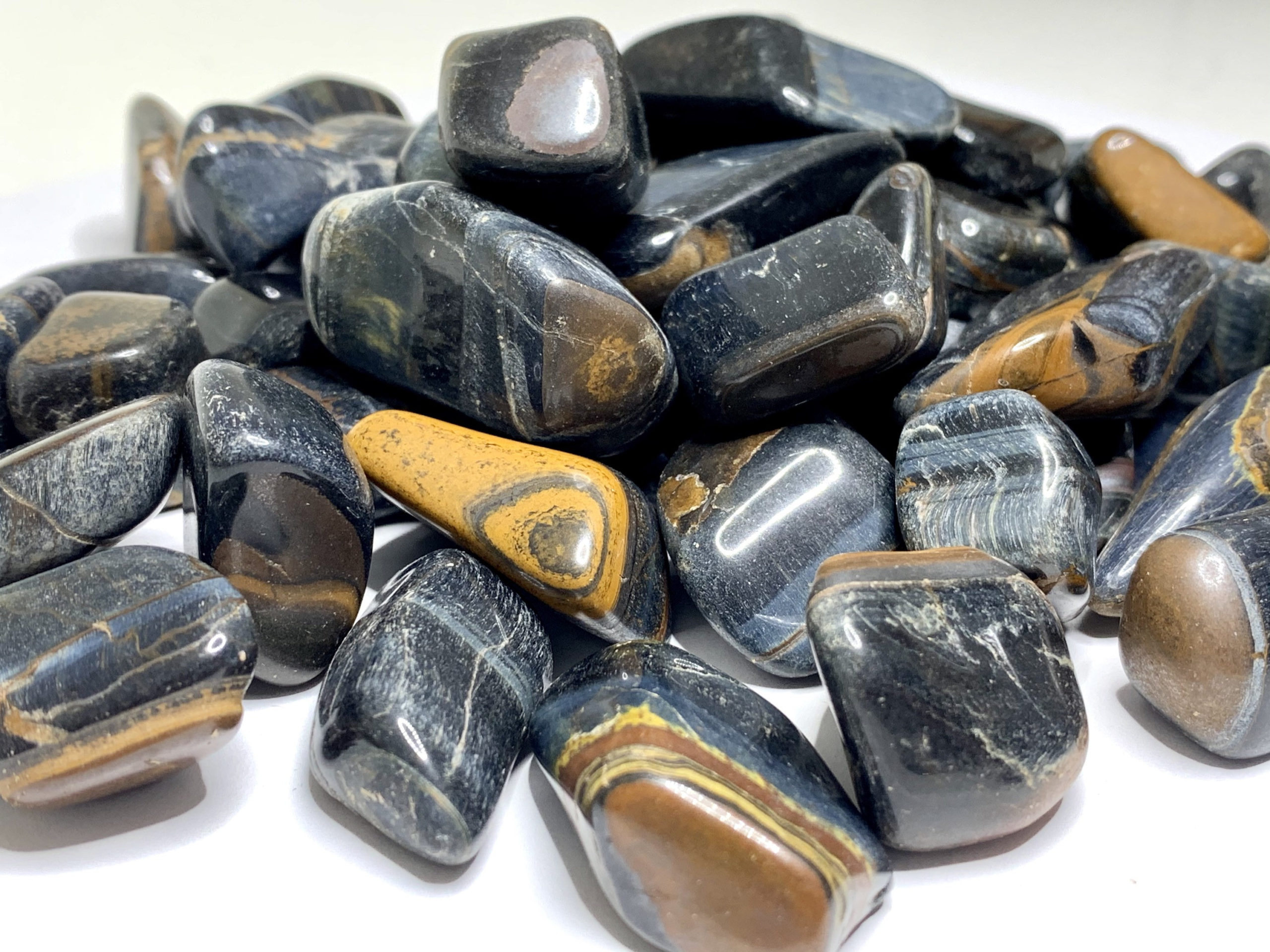 Blue Tigers Eye Tumbled Stones