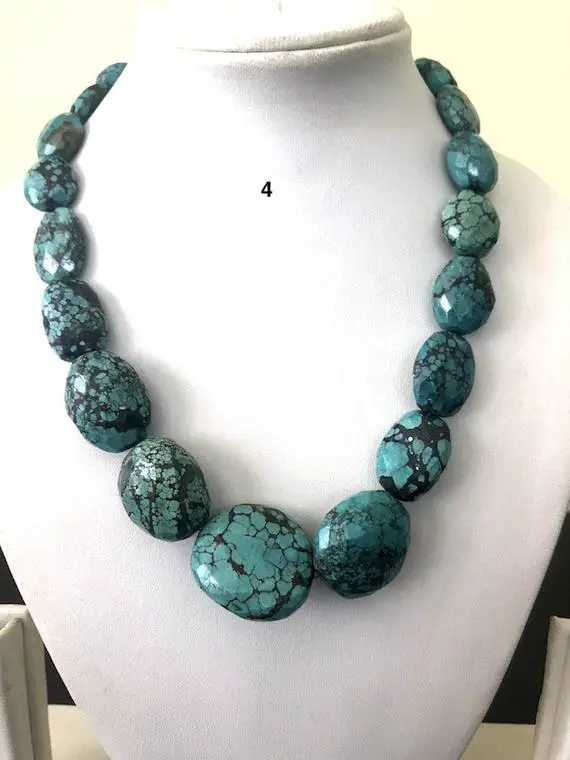 Natural Turquoise Oval Tumble Beads, Turquoise Nugget Beads, Faceted Turquoise Beads, Turquoise Necklace, Turquoise Loose Beads, Gds1180