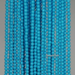 Shop Turquoise Round Beads! 2mm Turquoise Gemstone Blue Round 2mm Loose Beads 15.5 inch Full Strand (90189234-107-T3) | Natural genuine round Turquoise beads for beading and jewelry making.  #jewelry #beads #beadedjewelry #diyjewelry #jewelrymaking #beadstore #beading #affiliate #ad