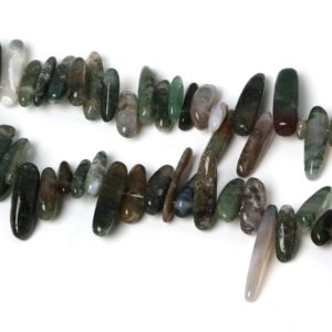 Shop Moss Agate Chip & Nugget Beads! 10-30mm Natural Moss Agate Large Chip Beads, 15" Strand, 50 pieces | Natural genuine chip Moss Agate beads for beading and jewelry making.  #jewelry #beads #beadedjewelry #diyjewelry #jewelrymaking #beadstore #beading #affiliate #ad