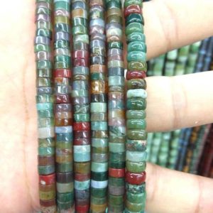 200pcs Genuine Moss Agate Heishi Beads Rondelle Beads Tyre Spacer Beads 4x2mm Fancy Jasper Gemstone Rondelles Beading Jewelry Supplies 16" | Natural genuine rondelle Moss Agate beads for beading and jewelry making.  #jewelry #beads #beadedjewelry #diyjewelry #jewelrymaking #beadstore #beading #affiliate #ad