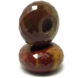 Shop Moss Agate Rondelle Beads! 5 Pcs Beautiful Natural Gemstone Red Moss Agate Rondelle Shape Faceted Fine Polished Large Hole Beads 8x15mm 5mm Hole | Natural genuine rondelle Moss Agate beads for beading and jewelry making.  #jewelry #beads #beadedjewelry #diyjewelry #jewelrymaking #beadstore #beading #affiliate #ad