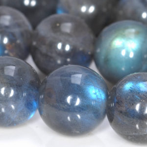 Shop Labradorite Round Beads! 8mm Black Labradorite Gemstone Blue Flash Grade A Round Loose Beads 7.5 inch Half Strand (80004230-914) | Natural genuine round Labradorite beads for beading and jewelry making.  #jewelry #beads #beadedjewelry #diyjewelry #jewelrymaking #beadstore #beading #affiliate #ad