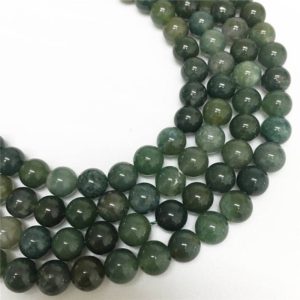 Shop Moss Agate Round Beads! 8mm Moss Agate Beads, Round Gemstone Beads, Wholesale Beads | Natural genuine round Moss Agate beads for beading and jewelry making.  #jewelry #beads #beadedjewelry #diyjewelry #jewelrymaking #beadstore #beading #affiliate #ad
