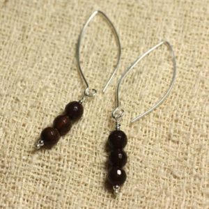 Shop Agate Earrings! Sterling Silver 925 hooks 40mm – 6mm faceted Brown Agate earrings | Natural genuine Agate earrings. Buy crystal jewelry, handmade handcrafted artisan jewelry for women.  Unique handmade gift ideas. #jewelry #beadedearrings #beadedjewelry #gift #shopping #handmadejewelry #fashion #style #product #earrings #affiliate #ad