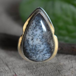 Shop Agate Rings! 925 silver natural dendritic agate ring-natural dendrite agate ring,natural dendrite ring,handmade ring-ring for women-design ring | Natural genuine Agate rings, simple unique handcrafted gemstone rings. #rings #jewelry #shopping #gift #handmade #fashion #style #affiliate #ad