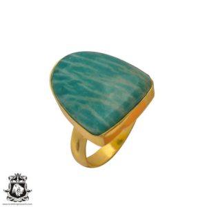 Shop Amazonite Rings! Size 8.5 – Size 10 Amazonite Ring Meditation Ring 24K Gold Ring GPR348 | Natural genuine Amazonite rings, simple unique handcrafted gemstone rings. #rings #jewelry #shopping #gift #handmade #fashion #style #affiliate #ad