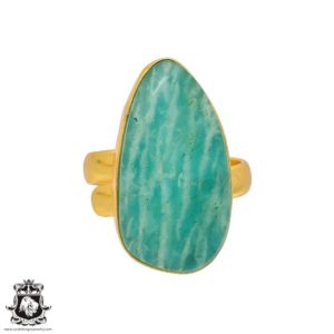 Shop Amazonite Rings! Size 8.5 – Size 10 Amazonite Ring Meditation Ring 24K Gold Ring GPR346 | Natural genuine Amazonite rings, simple unique handcrafted gemstone rings. #rings #jewelry #shopping #gift #handmade #fashion #style #affiliate #ad