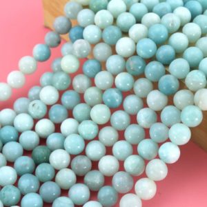 Shop Amazonite Round Beads! 4mm, 6mm, 8mm, 10mm,Smooth round Amazonite Beads,Amazonite Beads,Loose natural stone beads,Full Strand ,Wholesale Gemstone Beads–15 inches | Natural genuine round Amazonite beads for beading and jewelry making.  #jewelry #beads #beadedjewelry #diyjewelry #jewelrymaking #beadstore #beading #affiliate #ad