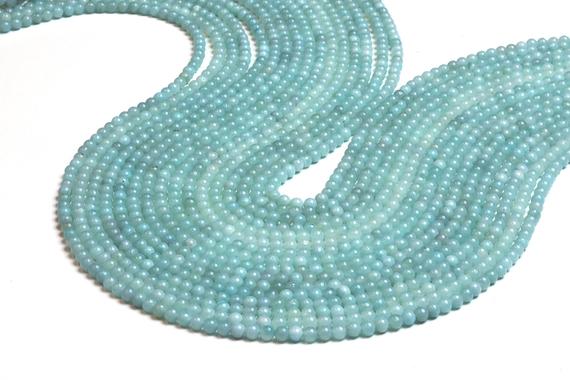 Semiprecious Amazonite Beads,natural Amazonite Small Beads,natural Beads,diy Beads,jewelry Making Wholesale,smooth Round Beads - 16" Strand