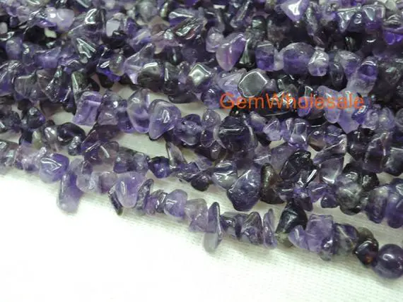 34" Amethyst 5x10mm Chips , Amethyst Small Chips Gemstone, Semi-precious Stone, Purple Color Small Diy Jewelry Beads, Gemstone Wholesaler