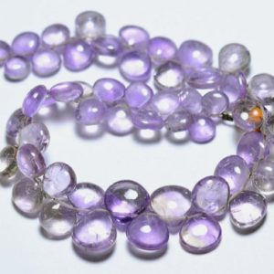 Shop Amethyst Bead Shapes! Natural Pink Amethyst Plain Beads 5.5×5.5mm to 10x11mm Smooth Heart Briolettes Gemstone Beads Superb Amethyst Beads 8 Inches Strand  No2287 | Natural genuine other-shape Amethyst beads for beading and jewelry making.  #jewelry #beads #beadedjewelry #diyjewelry #jewelrymaking #beadstore #beading #affiliate #ad