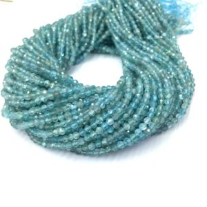 Shop Apatite Faceted Beads! Natural Apatite Beads Micro Faceted 2mm 3mm 4mm Genuine Tiny Apatite Gemstone Small Apatite Semi Precious Stone Aqua Spacer Beads | Natural genuine faceted Apatite beads for beading and jewelry making.  #jewelry #beads #beadedjewelry #diyjewelry #jewelrymaking #beadstore #beading #affiliate #ad