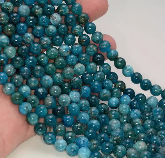 8mm Apatite Gemstone Grade Aa Deep Blue Round 8mm Loose Beads 15.5 Inch Full Strand Bulk Lot 1,2,6,12 And 50 (90113571-123)