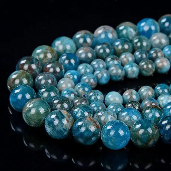 Natural Apatite Gemstone Grade Aa Round 5mm 6mm 7mm 8mm 9mm 10mm Loose Beads Bulk Lot 1,2,6,12 And 50 (d22)