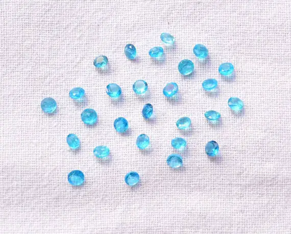 Natural Apatite Gemstone, Faceted Apatite Stone, Small Round Apatite, Apatite Loose Gemstone, 10 Pcs Lot, 3mm Stone Size #pp9397