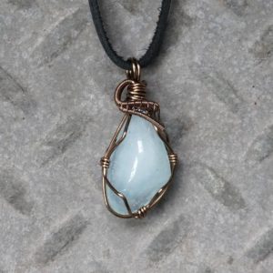 Shop Aquamarine Pendants! Natural Aquamarine Necklace, Wire Wrapped Pendant, Mens Crystal Necklace, Raw Gemstone Necklace, March Birthstone, Boyfriend Necklace | Natural genuine Aquamarine pendants. Buy handcrafted artisan men's jewelry, gifts for men.  Unique handmade mens fashion accessories. #jewelry #beadedpendants #beadedjewelry #shopping #gift #handmadejewelry #pendants #affiliate #ad