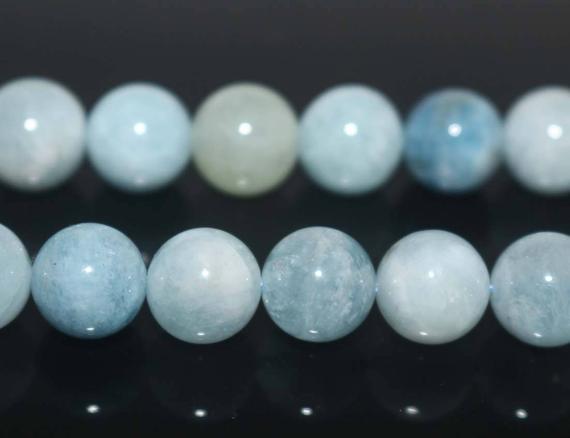 Natural Aaaa Aquamarine Round Beads,natural Aquamarine Beads,4mm 6mm 8mm 10mm 12mm Gemstone Beads,one Strand 15"