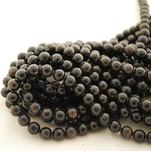 Astrophyllite Round Beads - 6mm, 8mm, 10mm Sizes - 14" Strand - Natural Gemstone Beads For Jewellery Making | Crystal Beads