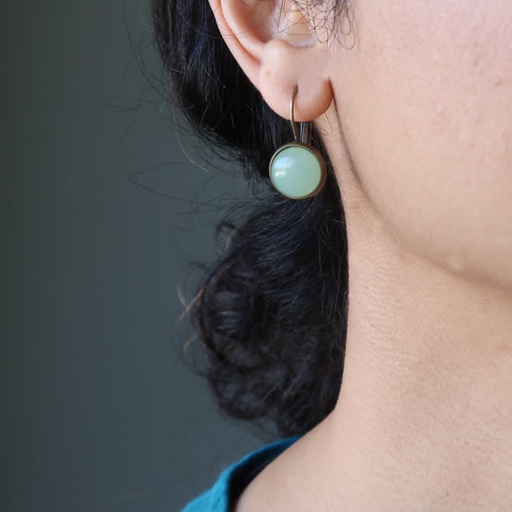 Green Aventurine Earrings Tokens Of Abundance