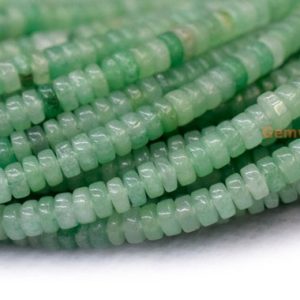 15.5" 2x4mm green aventurine Heishi beads, natural DIY gemstone jewelry beads BGXO | Natural genuine other-shape Aventurine beads for beading and jewelry making.  #jewelry #beads #beadedjewelry #diyjewelry #jewelrymaking #beadstore #beading #affiliate #ad