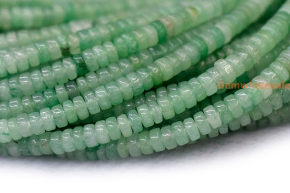 15.5" 2x4mm Green Aventurine Heishi Beads, Natural Diy Gemstone Jewelry Beads Bgxo