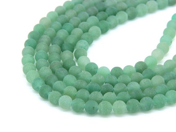 Matte Green Aventurine Beads 4mm 6mm 8mm 10mm Natural Aventurine Beads Green Gemstones Beads Mala Beads Chakra Jewelry Supplies