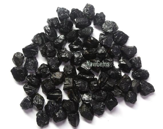 Aaa Quality 50 Piece Natural Black Tourmaline Rough, Rough Gemstone,making Jewelry,6-8 Mm ,loose Gemstone, Gift For Her, Wholesale Price
