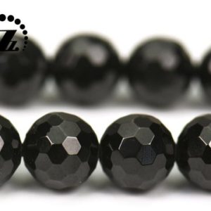Shop Black Tourmaline Faceted Beads! Black Tourmaline,128 Faces Faceted Round,gemstone,diy,jewelry making,6mm 8mm for choice,15" full strand | Natural genuine faceted Black Tourmaline beads for beading and jewelry making.  #jewelry #beads #beadedjewelry #diyjewelry #jewelrymaking #beadstore #beading #affiliate #ad