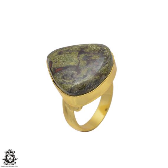 Size 8.5 - Size 10 Dragon Blood Stone Ring Meditation Ring 24k Gold Ring Gpr90