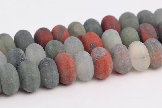 Matte Blood Stone Beads Grade Aaa Genuine Natural Gemstone Rondelle Loose Beads 6mm 8mm Bulk Lot Options