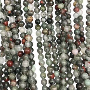 Shop Bloodstone Round Beads! 6mm Africa Bloodstone Beads, Round Gemstone Beads, Wholesale Beads | Natural genuine round Bloodstone beads for beading and jewelry making.  #jewelry #beads #beadedjewelry #diyjewelry #jewelrymaking #beadstore #beading #affiliate #ad