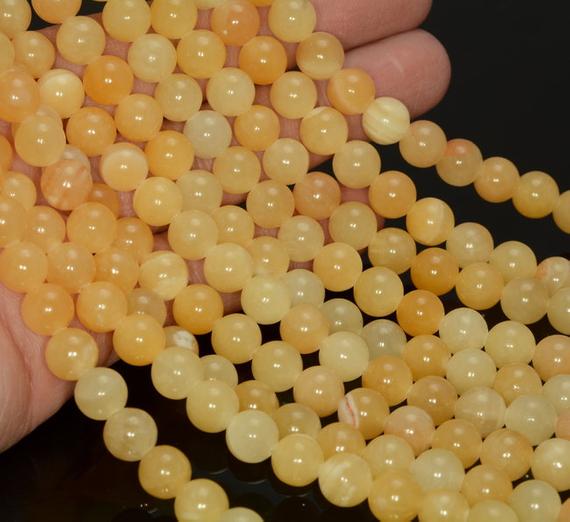 8mm Natural Rare Honey Calcite Gemstone Grade Aaa Orange Smooth Round 8mm Beads 15.5 Inch Full Strand Lot 1,2,6,12 And 50 (80005162-458)