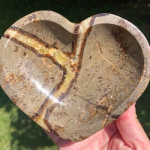 Shop Calcite Shapes! Septarian Stone Heart Bowl  Crystal Soap Holder Heart Shaped Dish Calcite Trinket Dish | Natural genuine stones & crystals in various shapes & sizes. Buy raw cut, tumbled, or polished gemstones for making jewelry or crystal healing energy vibration raising reiki stones. #crystals #gemstones #crystalhealing #crystalsandgemstones #energyhealing #affiliate #ad
