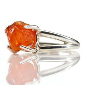 Shop Carnelian Rings! Carnelian Ring Sterling Silver – Mother's Day Gift – Rough Carnelian – Raw Stone Ring – Rough Gemstone Jewelry | Natural genuine Carnelian rings, simple unique handcrafted gemstone rings. #rings #jewelry #shopping #gift #handmade #fashion #style #affiliate #ad