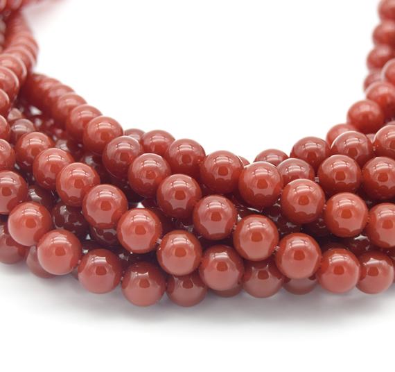 Carnelian Beads | Red Agate Beads |  4mm 6mm 8mm 10mm 12mm | Smooth Gemstone Beads | Beads By The Strand
