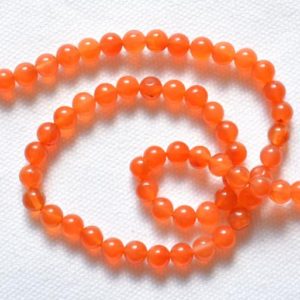 Shop Carnelian Round Beads! Carnelian Smooth Round Beads, Orange Carnelian Beads, Natural Gemstone, Round Loose Beads, 4.5mm 13 inch Strand #GNP0764 | Natural genuine round Carnelian beads for beading and jewelry making.  #jewelry #beads #beadedjewelry #diyjewelry #jewelrymaking #beadstore #beading #affiliate #ad