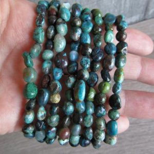 Chrysocolla Stretchy String Oval Bracelet G8 | Natural genuine Chrysocolla bracelets. Buy crystal jewelry, handmade handcrafted artisan jewelry for women.  Unique handmade gift ideas. #jewelry #beadedbracelets #beadedjewelry #gift #shopping #handmadejewelry #fashion #style #product #bracelets #affiliate #ad